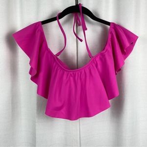 Raisins Hot Pink Ruffle Bikini Top Sz.S NWT